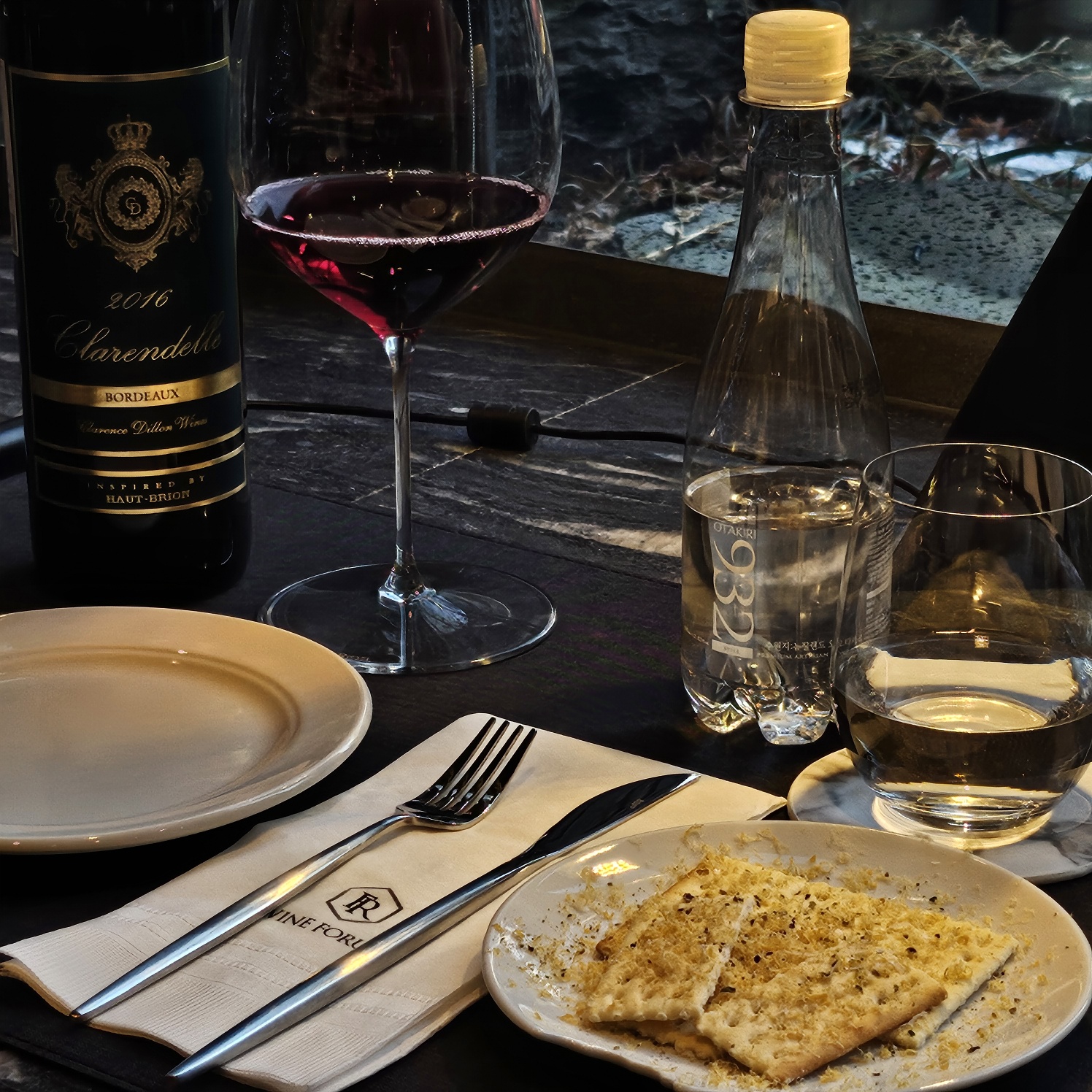 Wine Forum bar table with wine pairing dishes