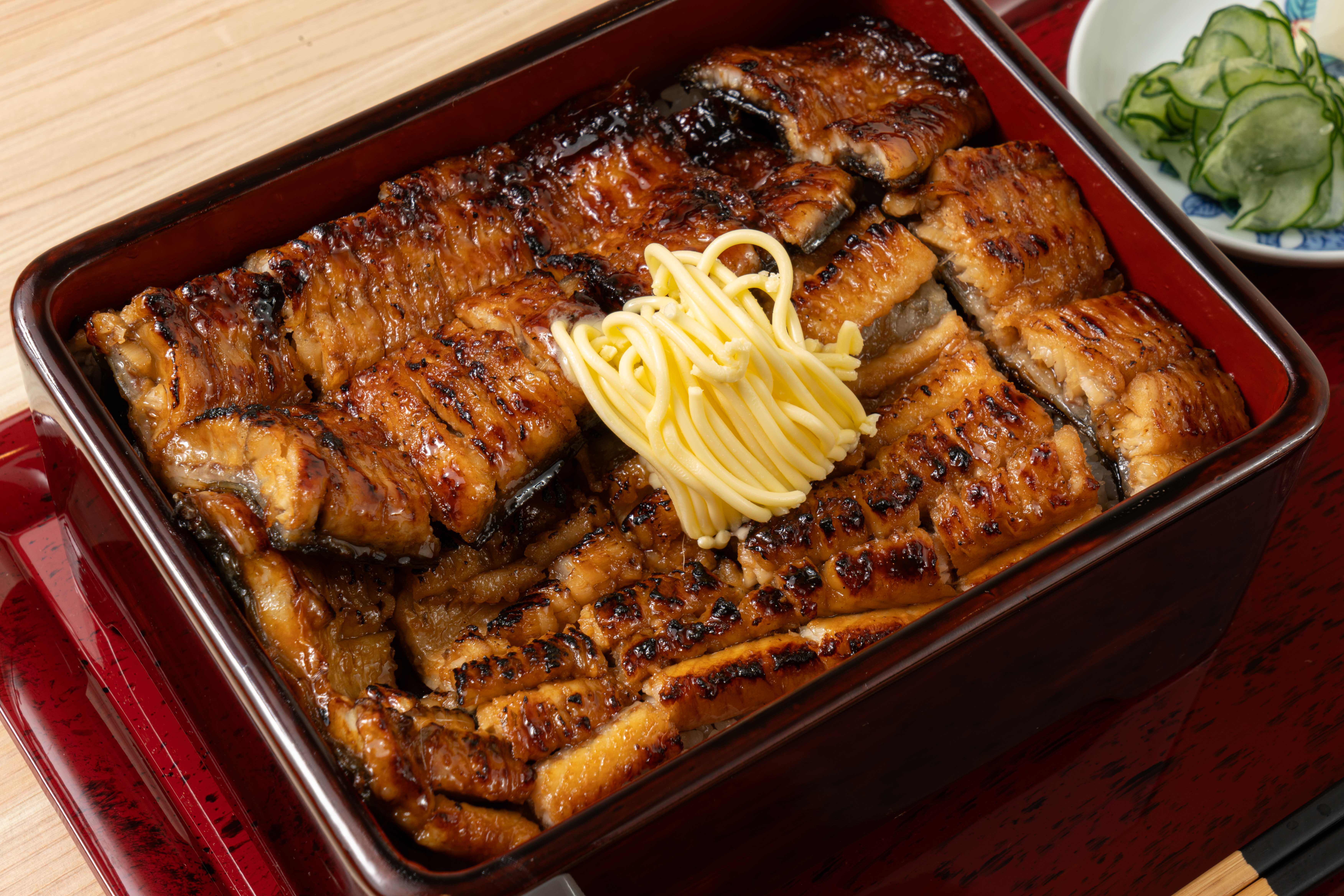 Buddle Dosan hitsumabushi eel bowl with steam rising