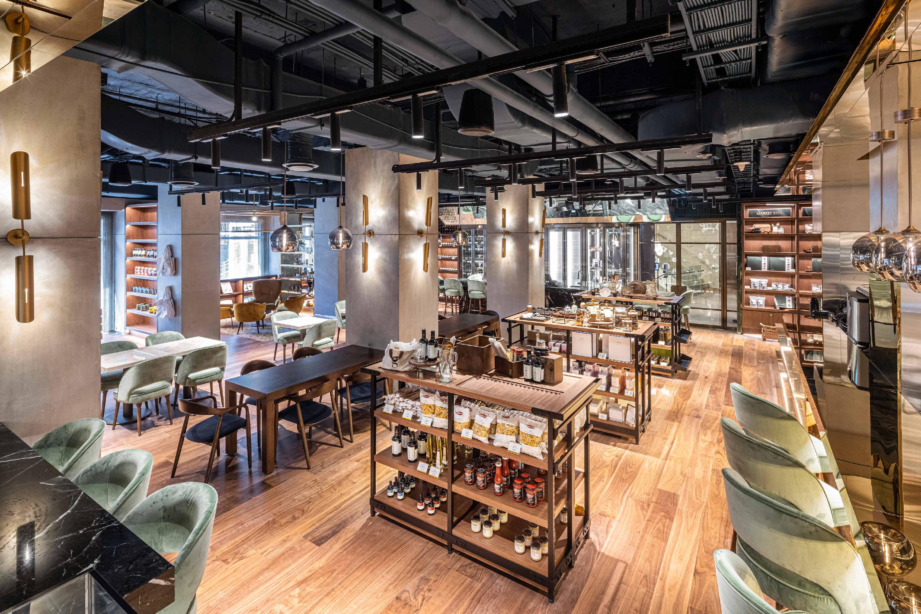 1955 Groceria市场区，面包与熟食展示