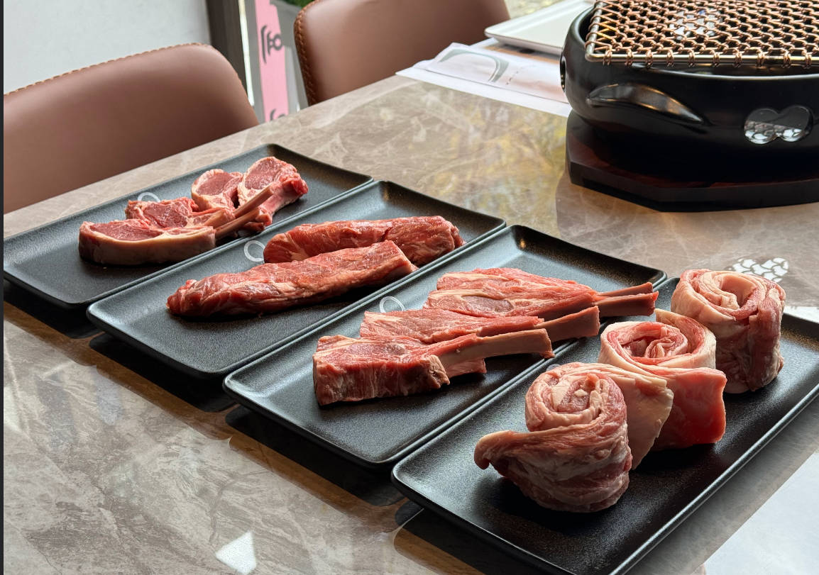 Yanggiwa lamb racks chargrilled over real charcoal