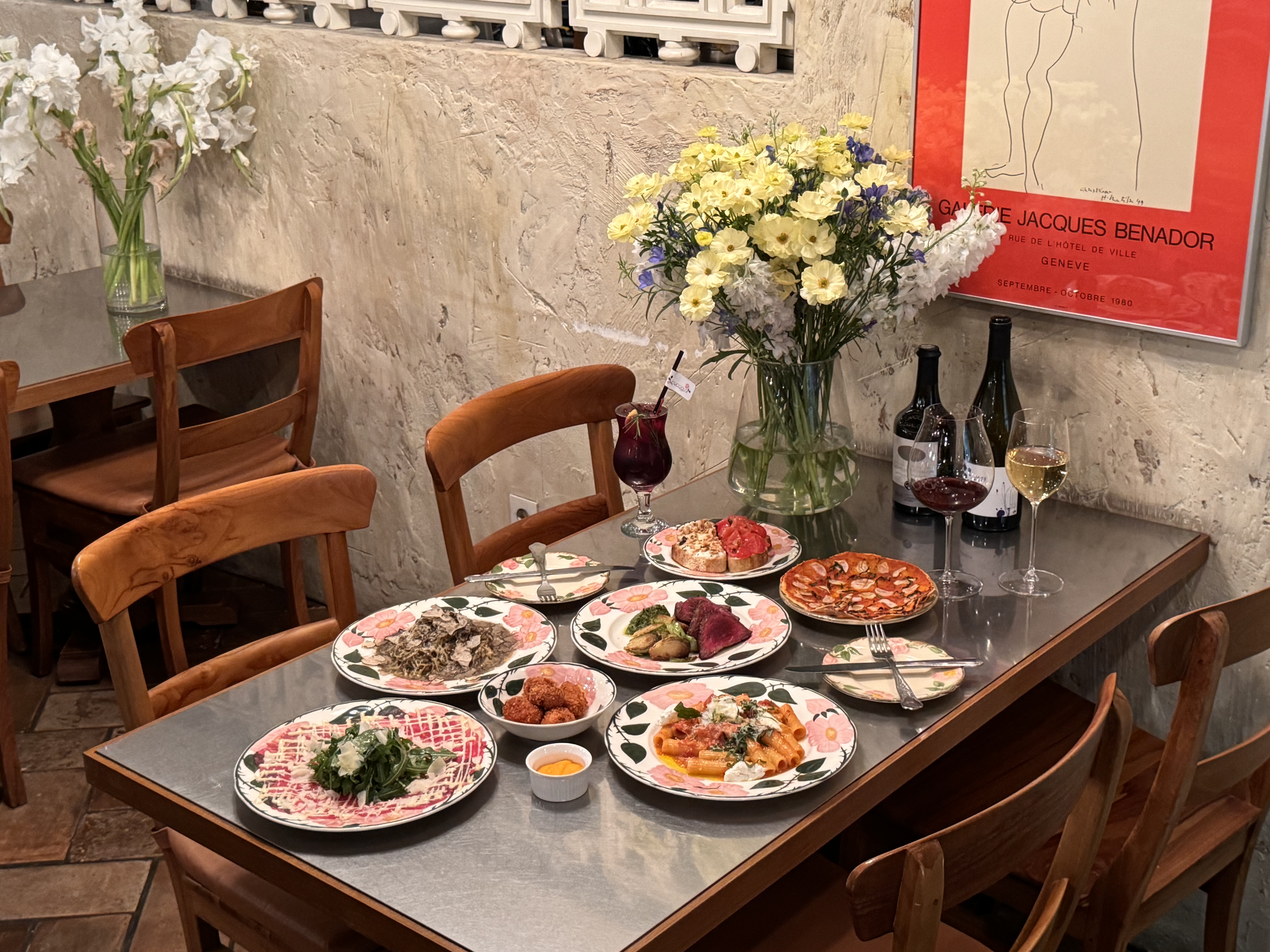 Cucciolo Terrazza’s garden terrace with wine and small plates