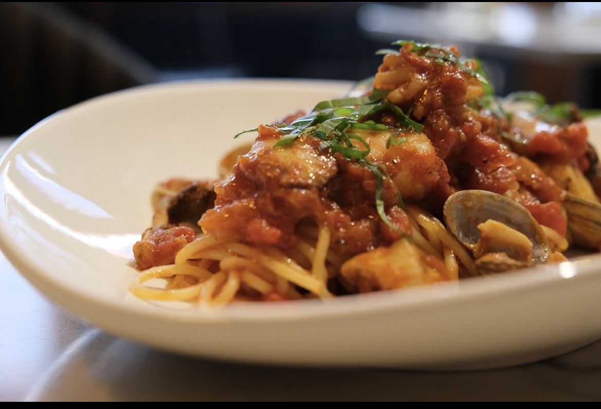 Handmade pasta at Todayone in a calm, minimal dining room