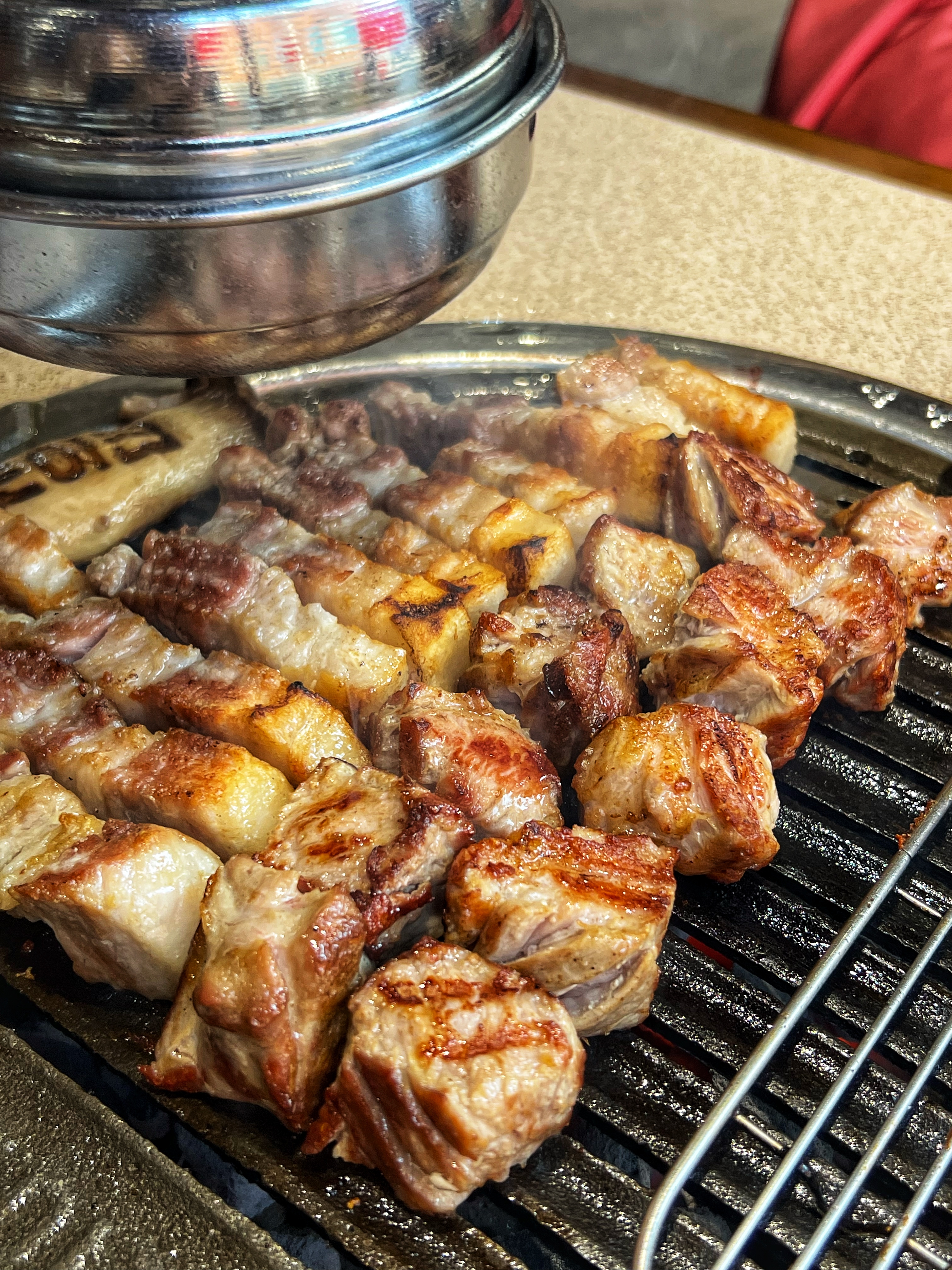 Comfortable grill setup and pork set at Doyajib Euljiro
