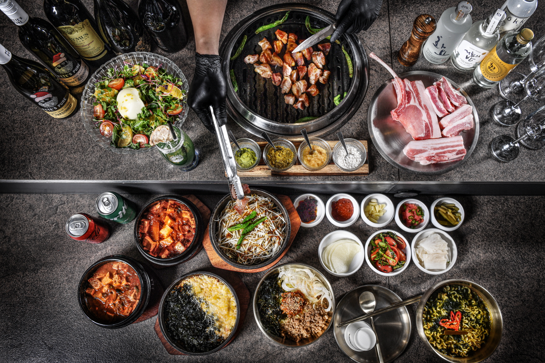 Mirae Hall 公德店乾式熟成濟州豬五花鑄鐵烤盤烤肉