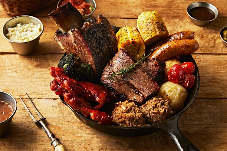 Low and Slow Texas style brisket and ribs platter