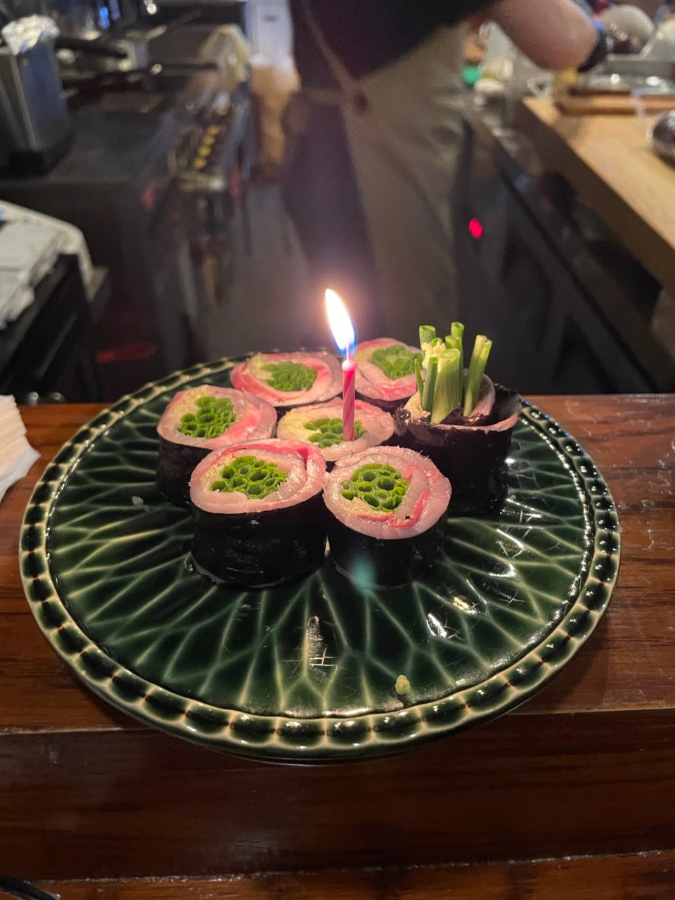 Sunmyung bar tables with aged sashimi and sake