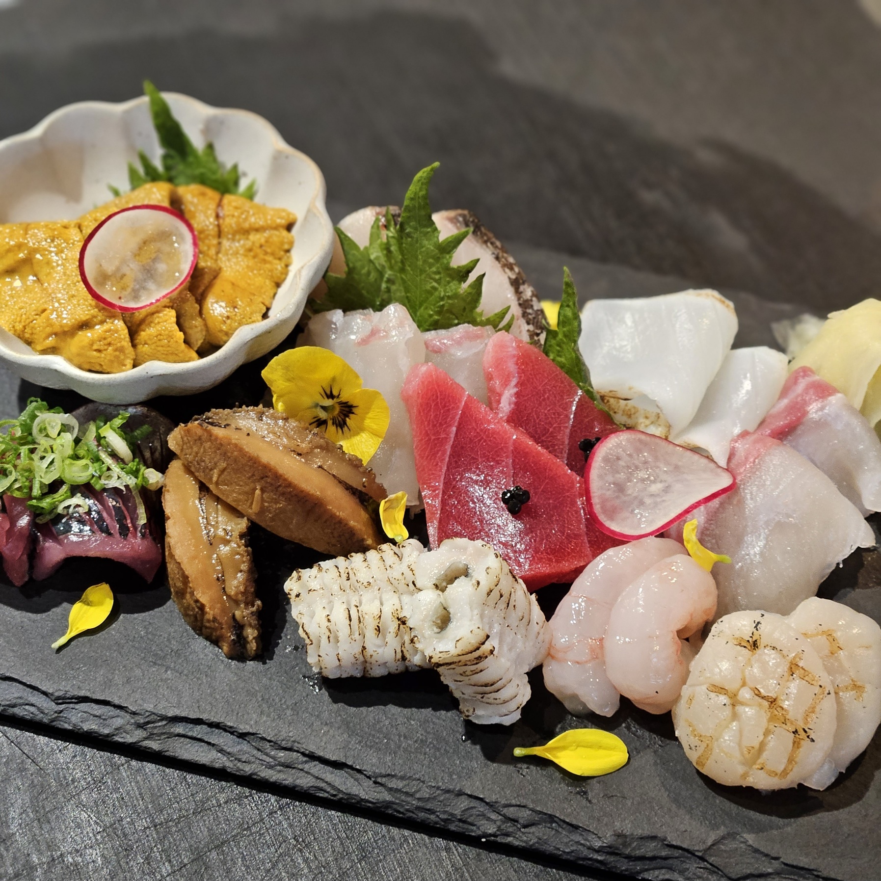 Chuuk Kitchen izakaya spread and sake