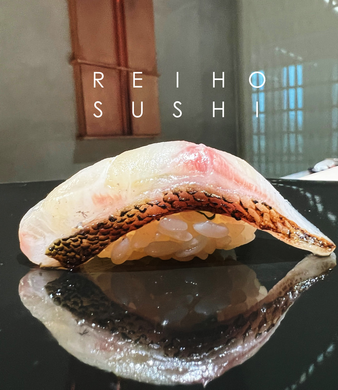 REIHO SUSHI omakase counter with nigiri in progress