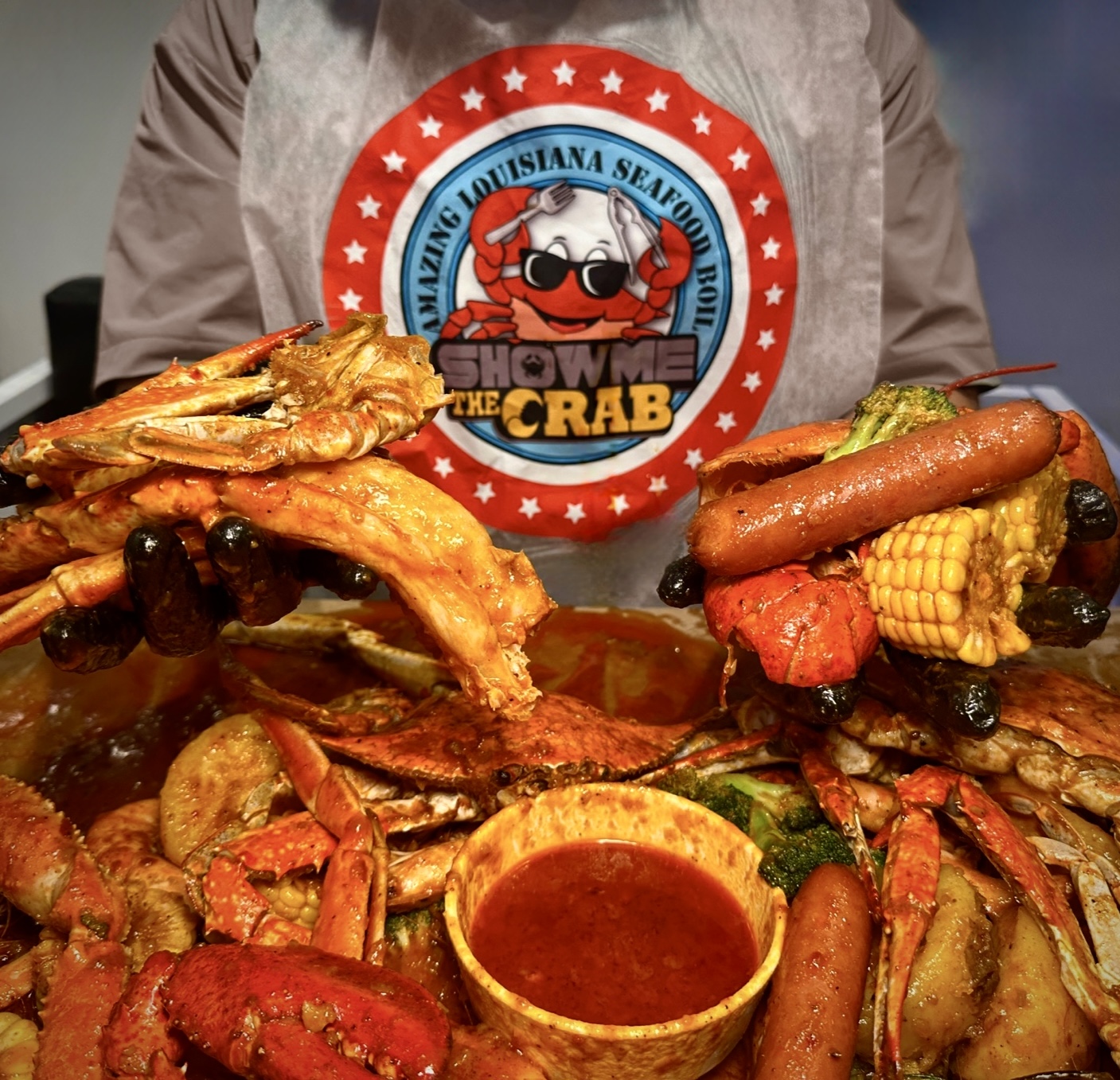 Show Me the Crab Apgujeong seafood boil with Cajun sauce