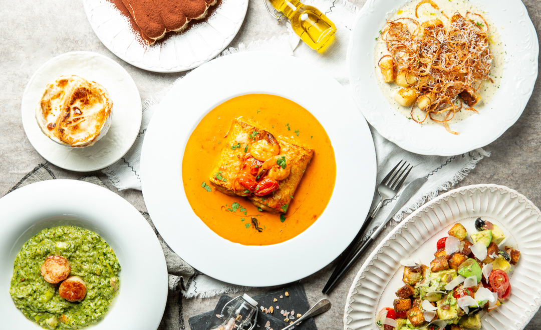 セロエ村のDelisse106の鮮やかなソースのパスタ