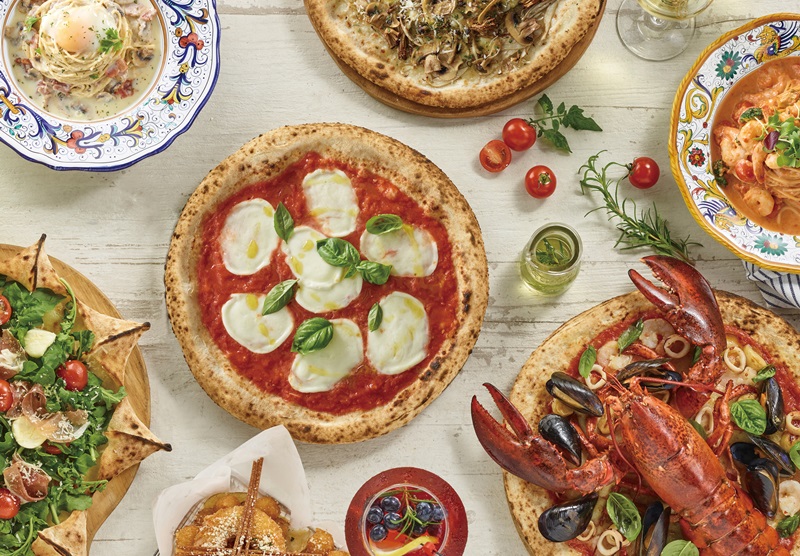 大學路Pizzeriao的火炭披薩與卡邦尼意大利麵