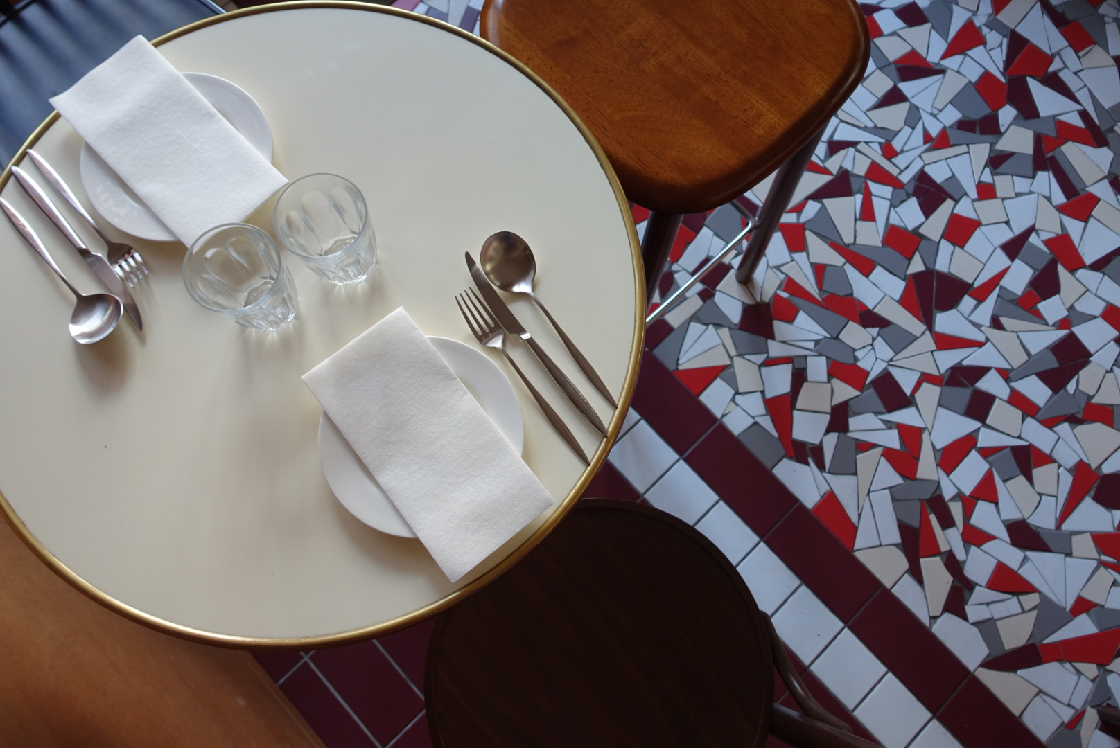 Le Bouiboui French bistro plates and natural wine wall