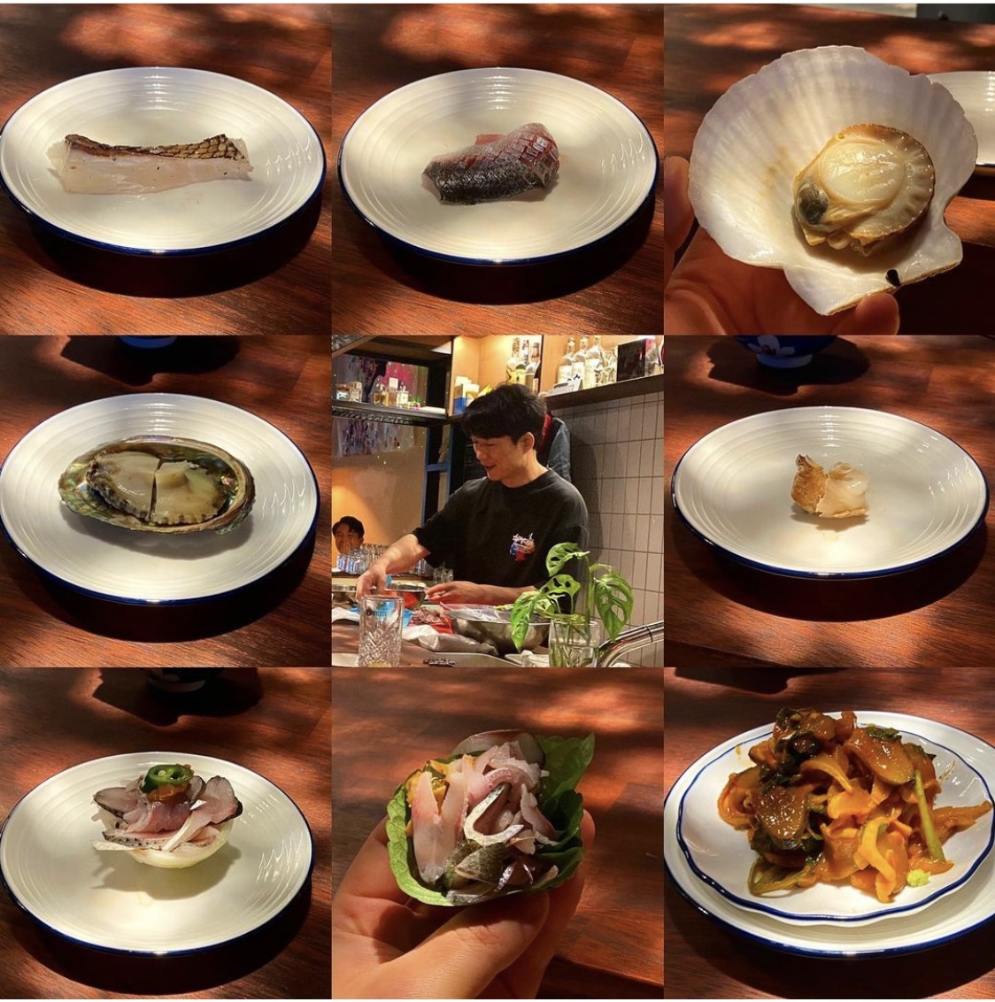 Hanjan柜台旁陈年生鱼片