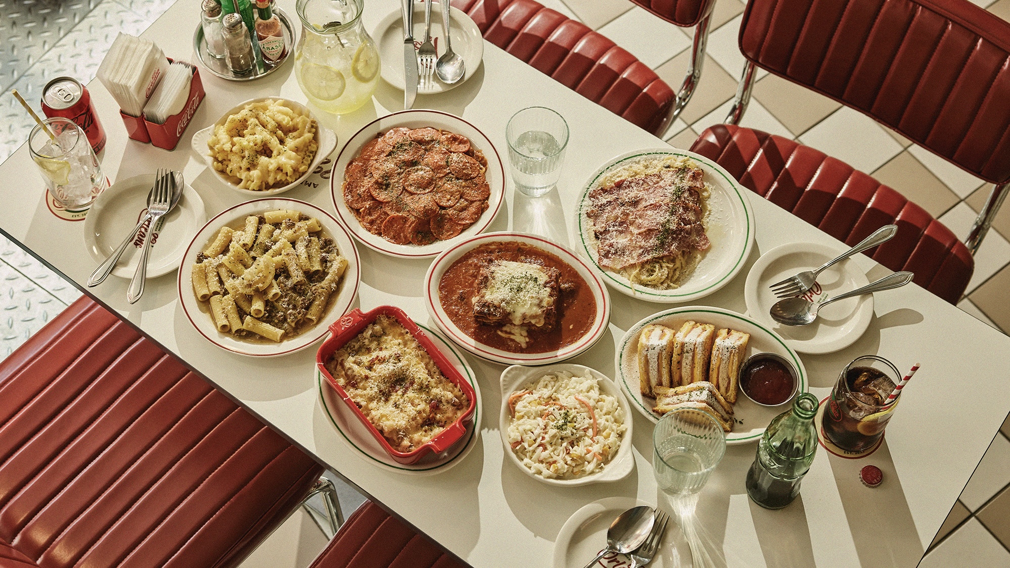 82orleans Monte Cristo and lasagna on retro plates