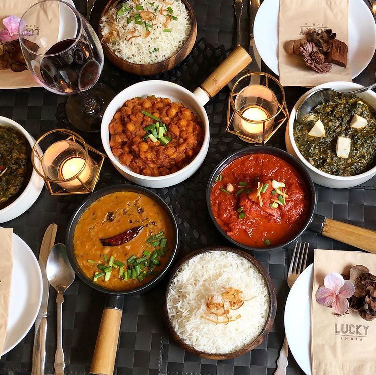 럭키인디아 합정店奶油雞、烤餅與白飯