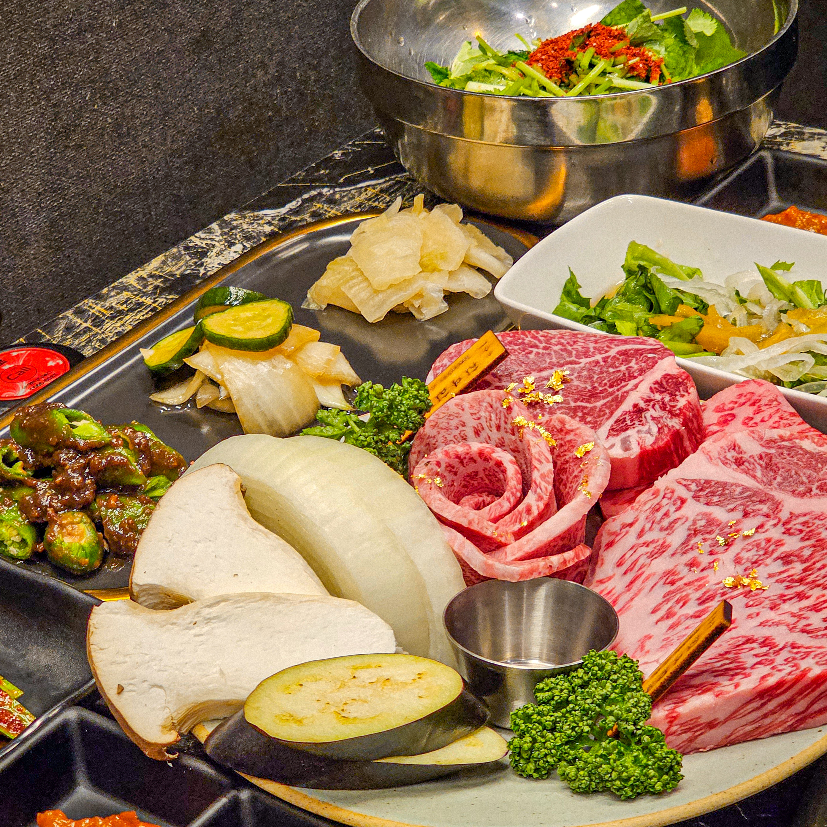 Goldcow premium Hanwoo marbling close-up