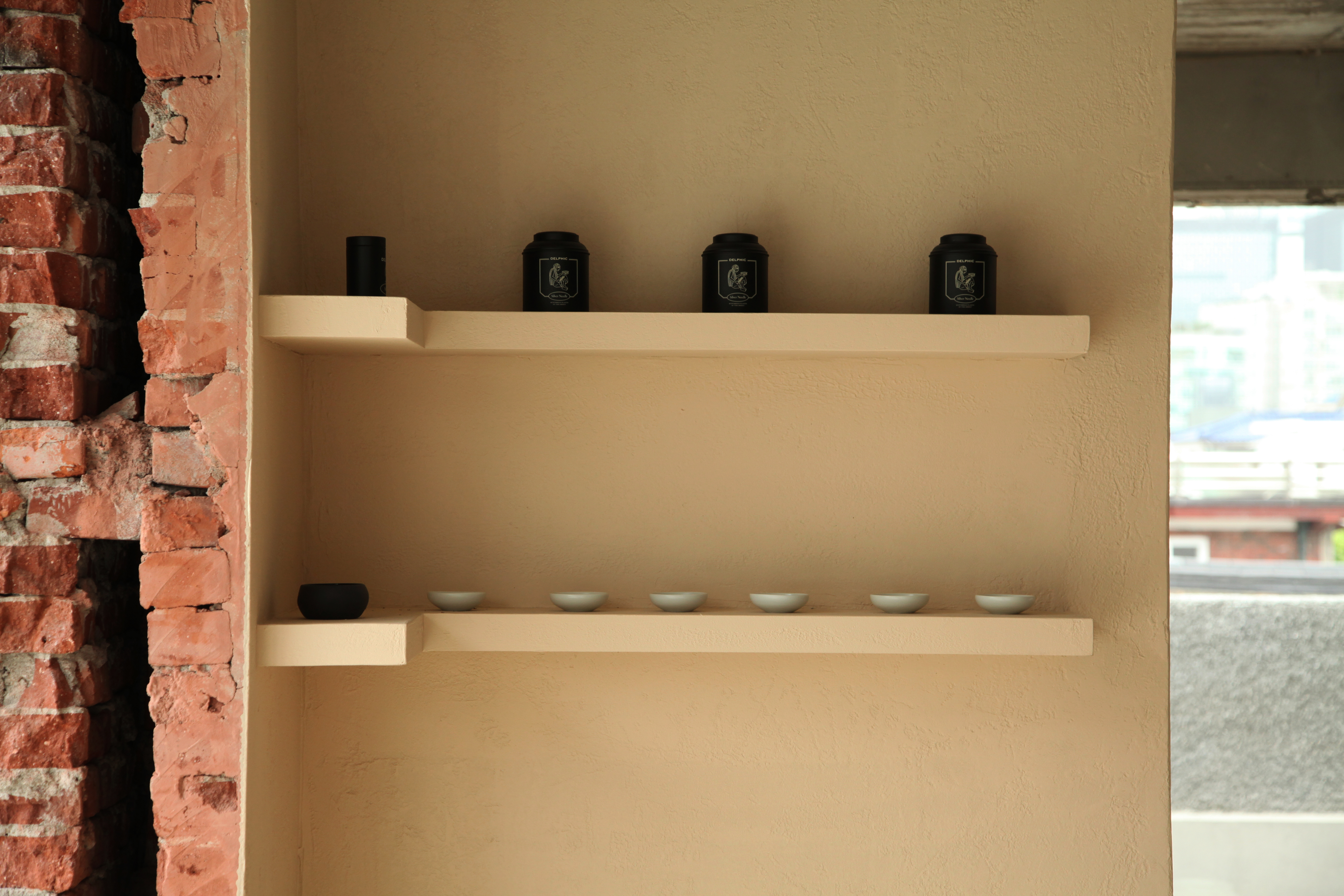 Delphic tea trays and exhibition corner in Anguk