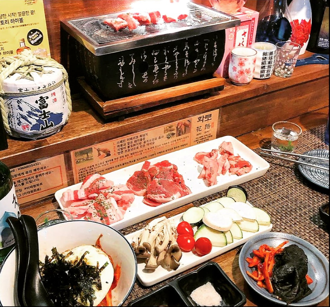 Hwaro Grill Itaewon Iberico yakiniku over small personal grills