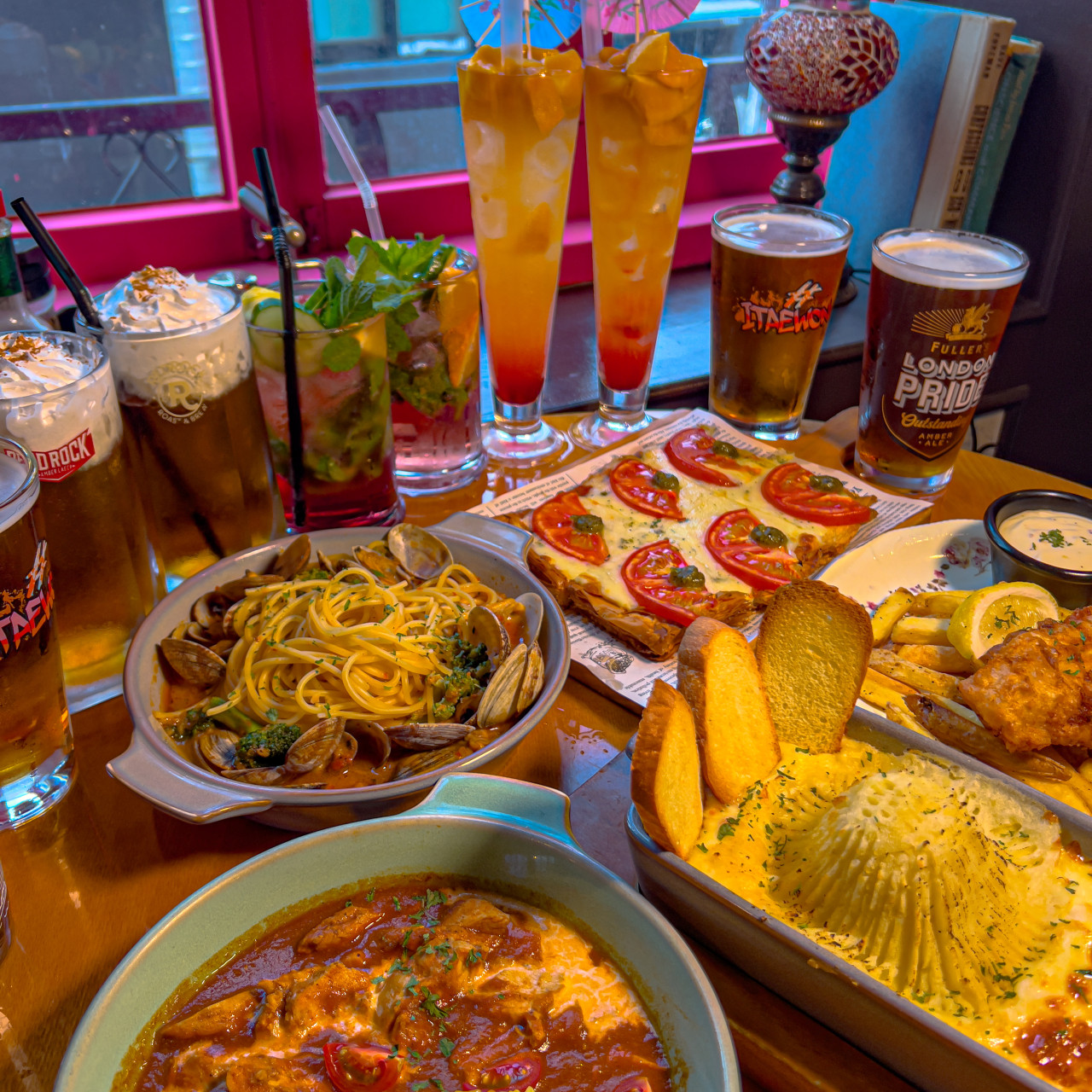 Rose & Crown British style pub interior with ales