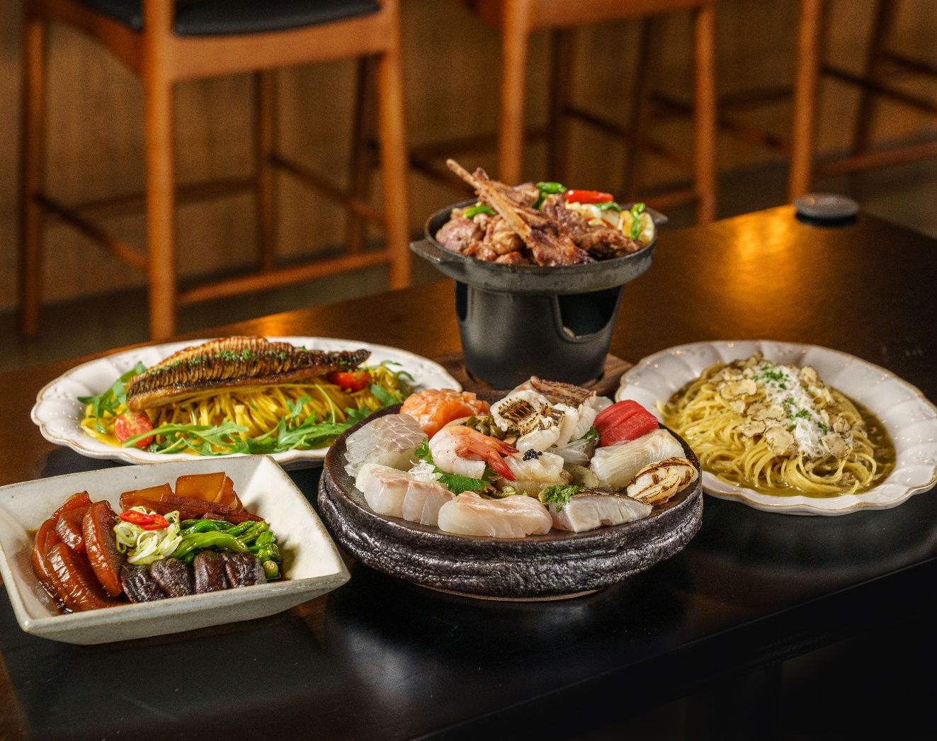 Old Town Triple Street izakaya counter and signature plates