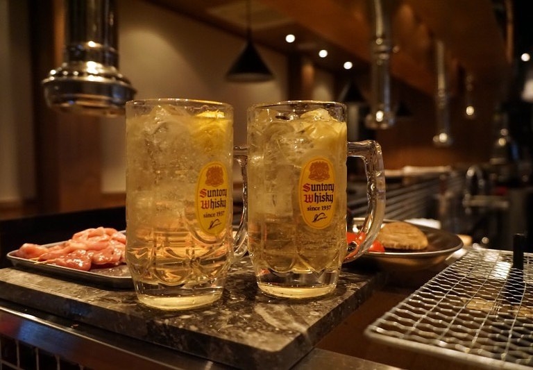 Robata Tanyo yakitori skewers over glowing coals