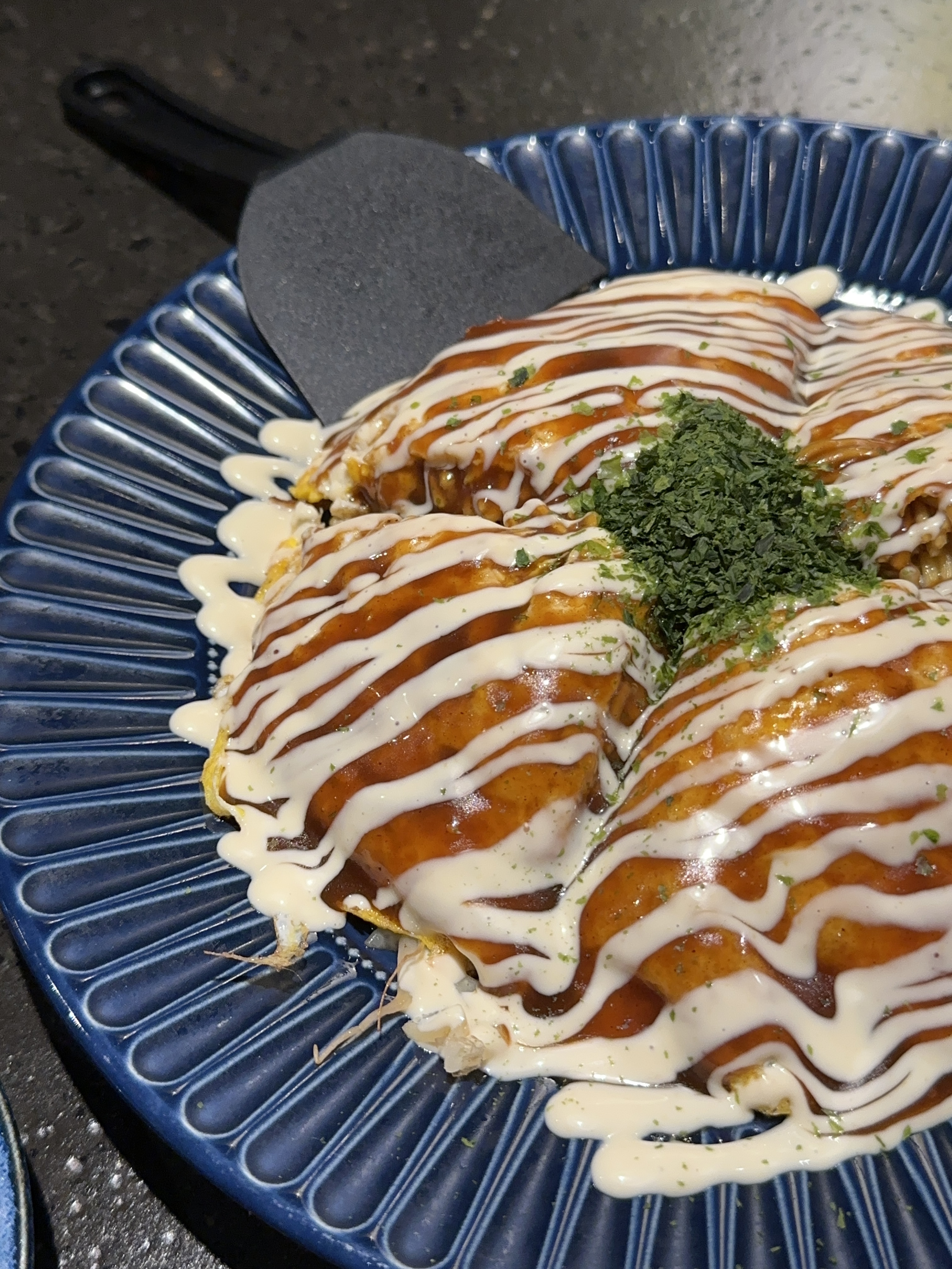 シュンウ 鉄板焼き カウンター席 お好み焼きと豚バラ