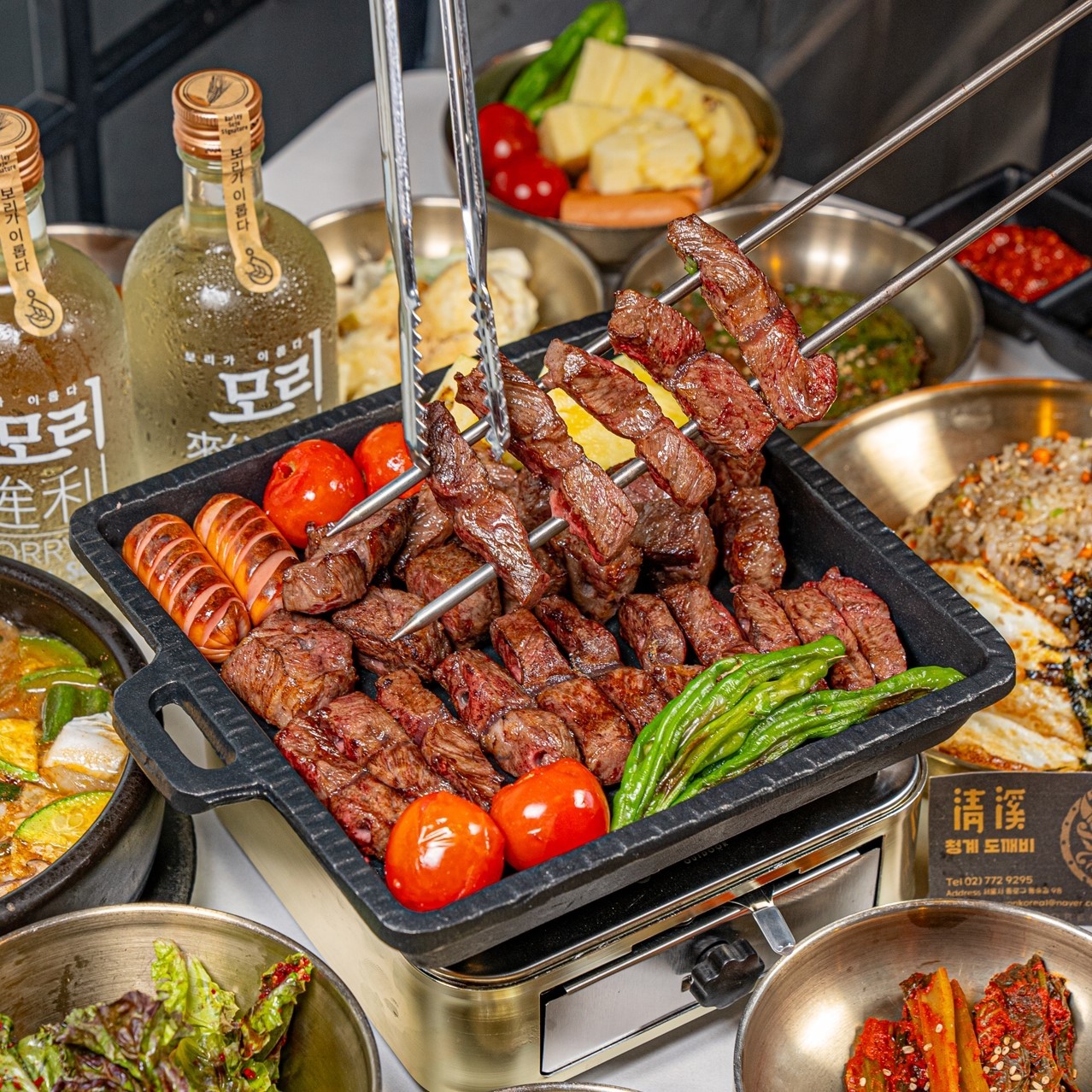 Charcoal-grilled Hanwoo at Cheonggye Dokkaebi Hyehwa