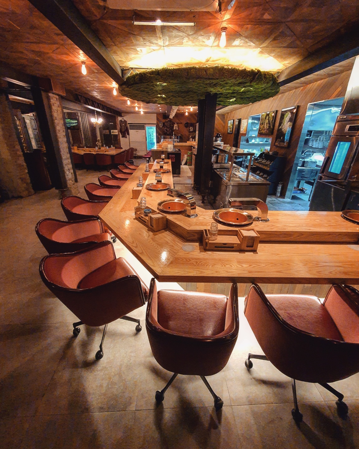 Doma Yuzu Ramen counter grilling beef short ribs