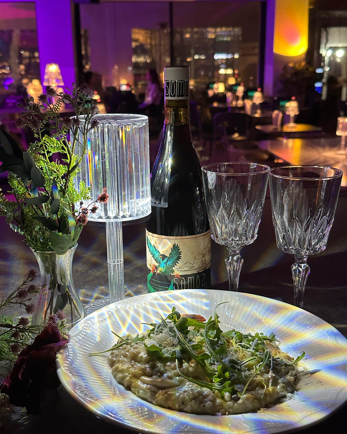 MIP brunch plates and squid-ink bisque risotto beside Seokchon Lake