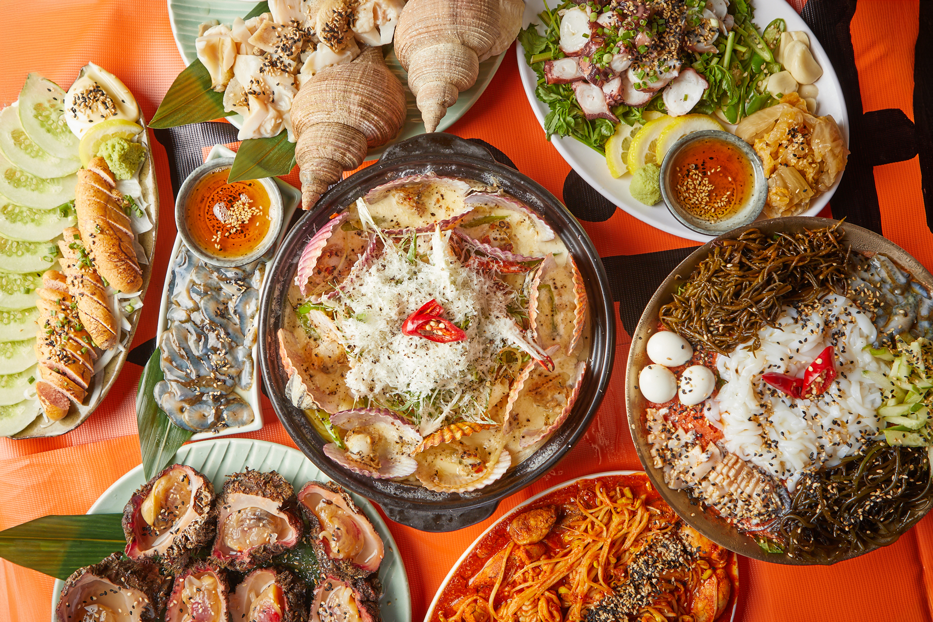 Haemuljum Jonggak seafood rooftop near Cheonggyecheon