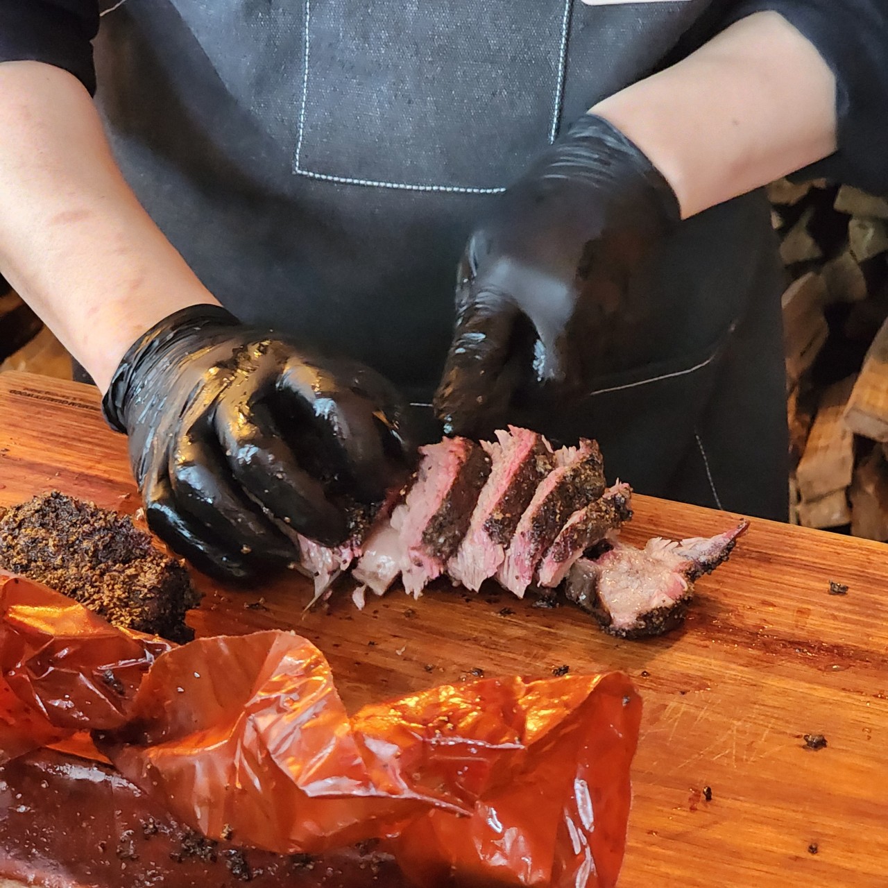 Offset House oak-smoked brisket and ribs platter