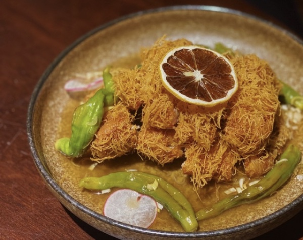 Creative fusion plates and wine at Dining Hu