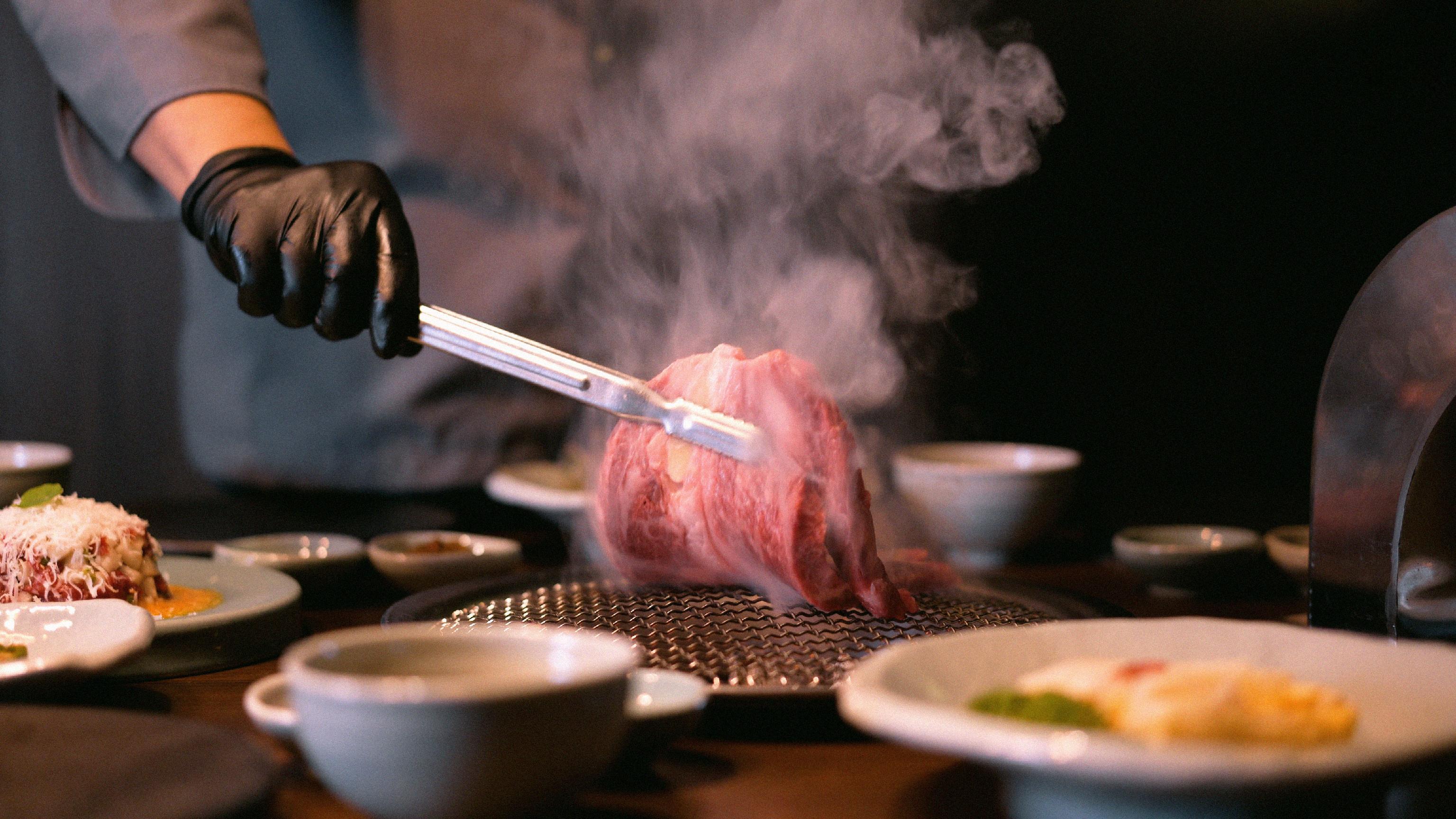 Hello Beef charcoal-grilled Hanwoo with refined sides