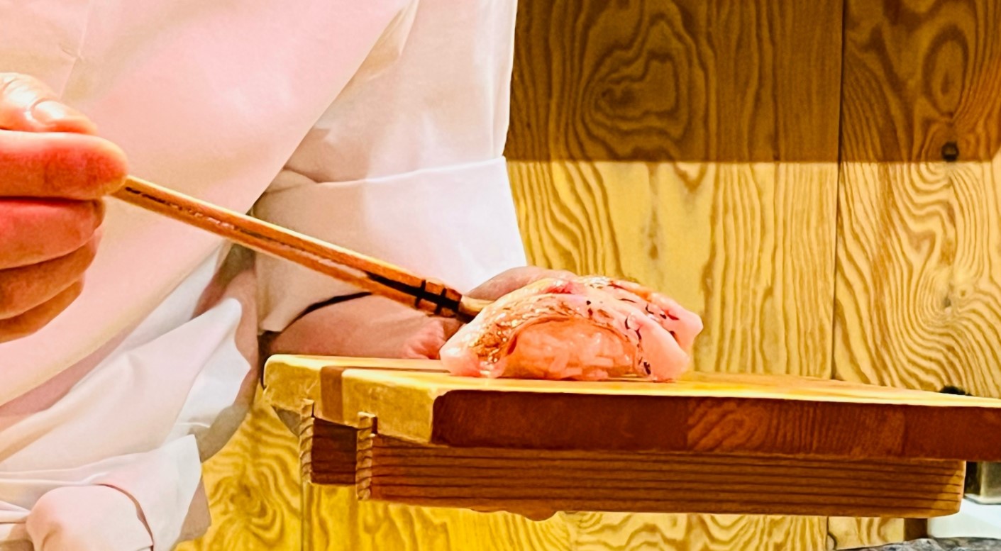 SUSHI SENSI omakase counter with seasonal nigiri