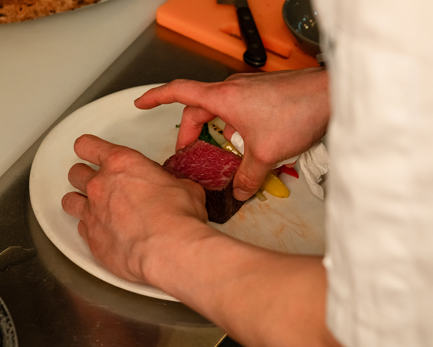 Passi 0914 urban greenhouse interior with fresh pasta and pizza
