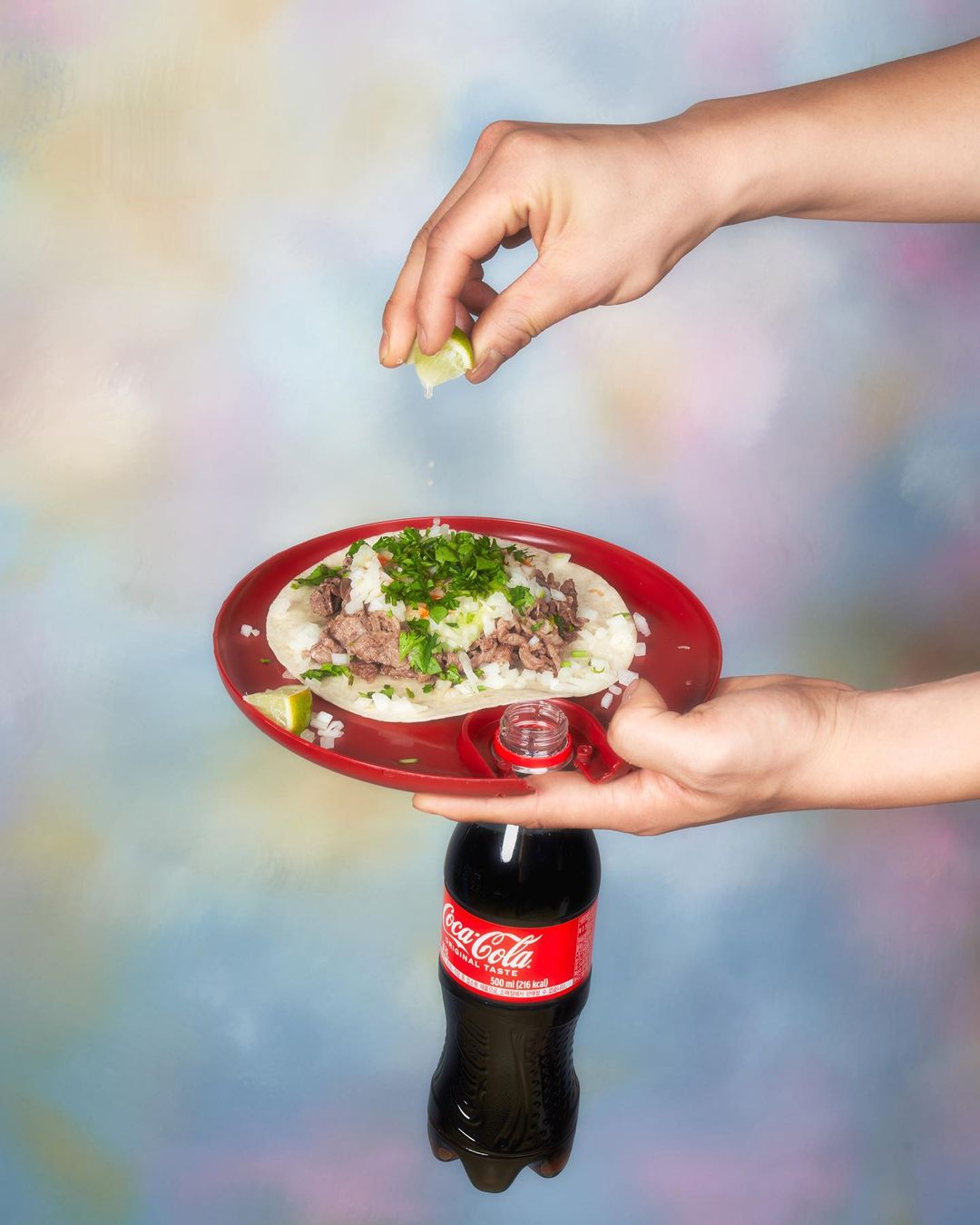 Oldies Taco storefront with vibrant crowd and tacos