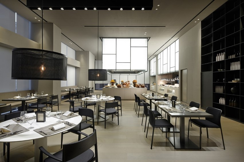 Shilla Stay Haeundae Cafe buffet line and modern seating