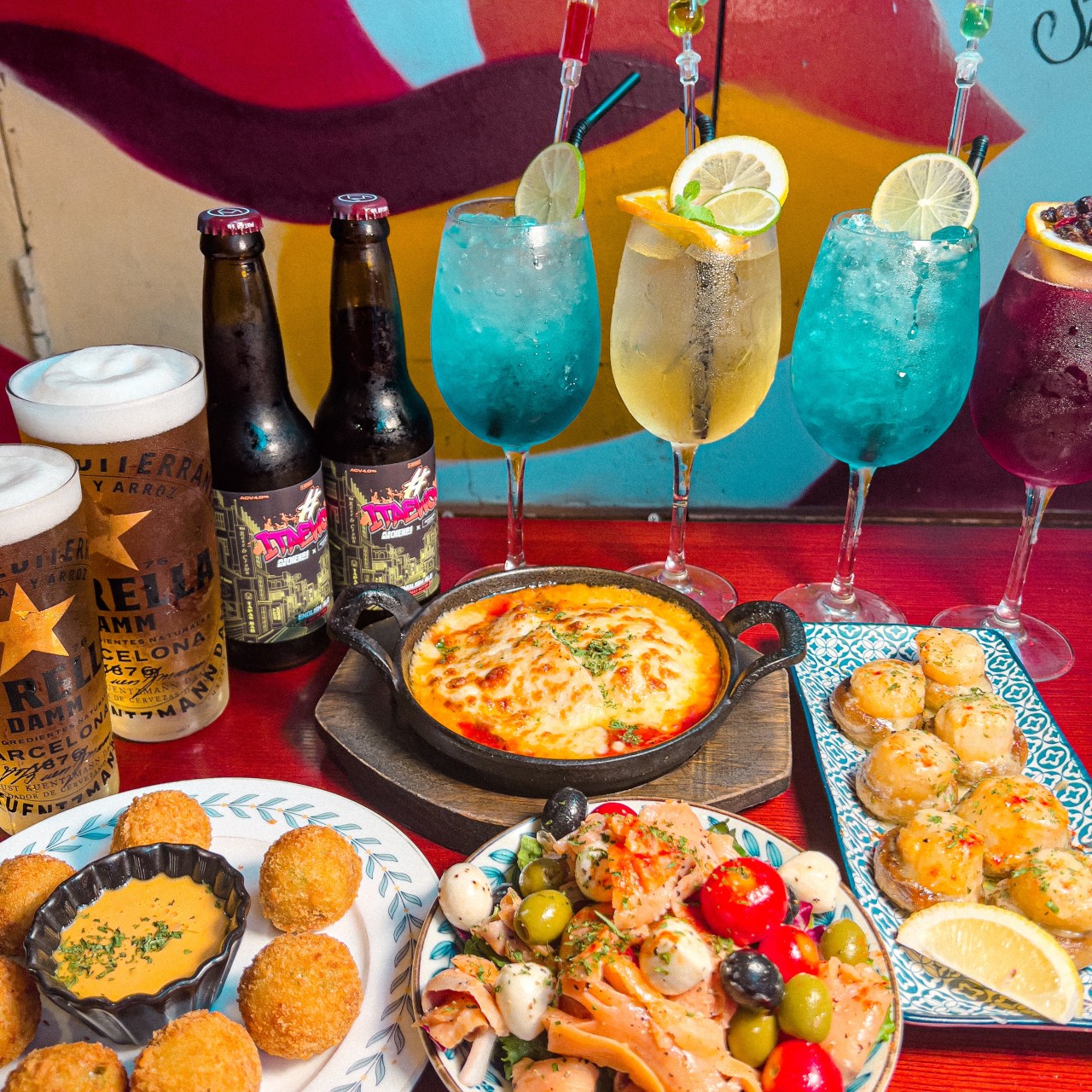 TAPAS BAR Itaewon gambas, paella, and sangria under warm lights