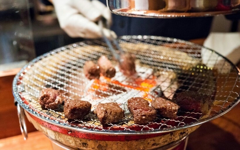 Hitori The Yakiniku bar seating with charcoal-grilled Hanwoo