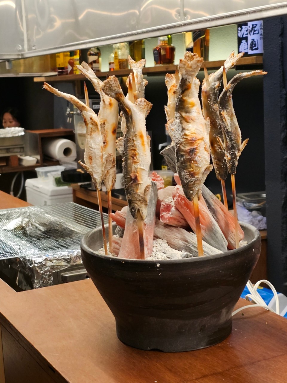 Charcoal robata grill with seasonal skewers at Robata Ujik