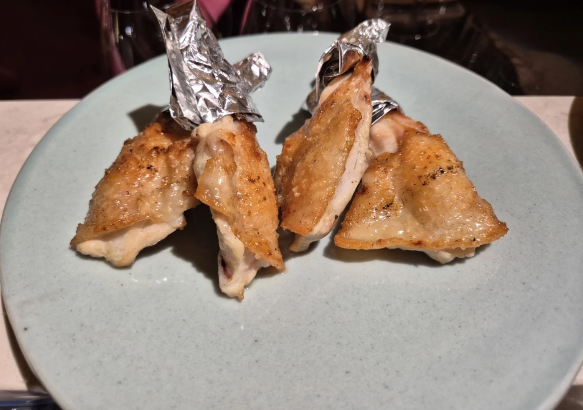 Yakitori Onjeong skewers sizzling over charcoal in Seomyeon