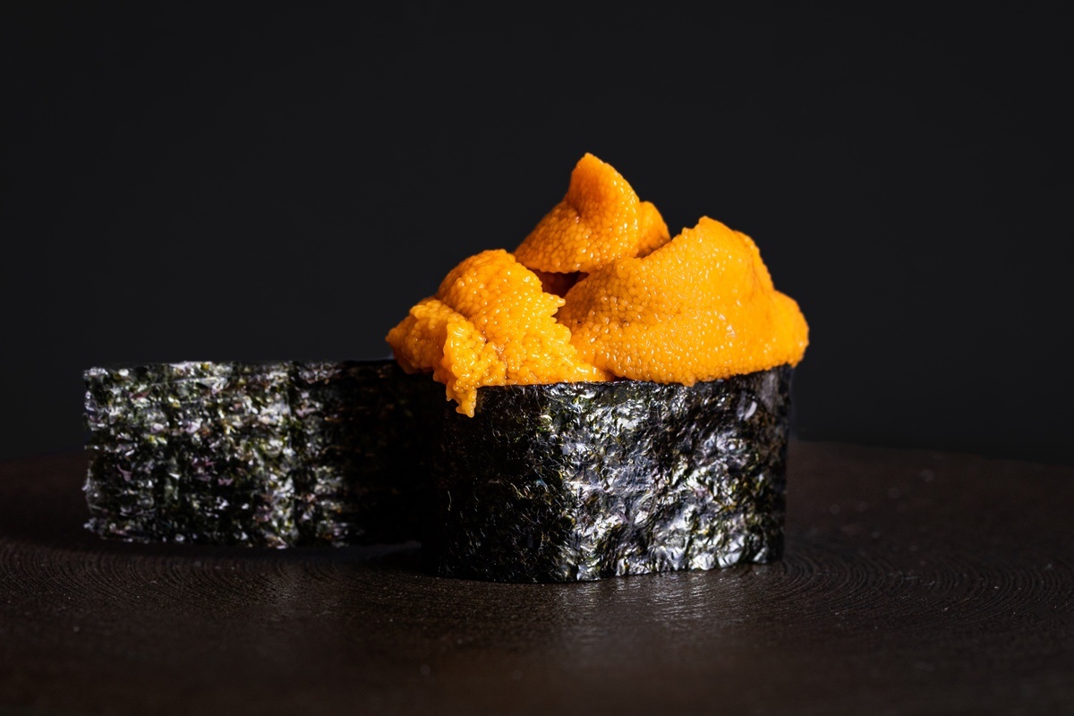 Sushi Akari nigiri with ocean backdrop