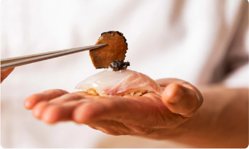 Joriin omakase counter with pristine nigiri