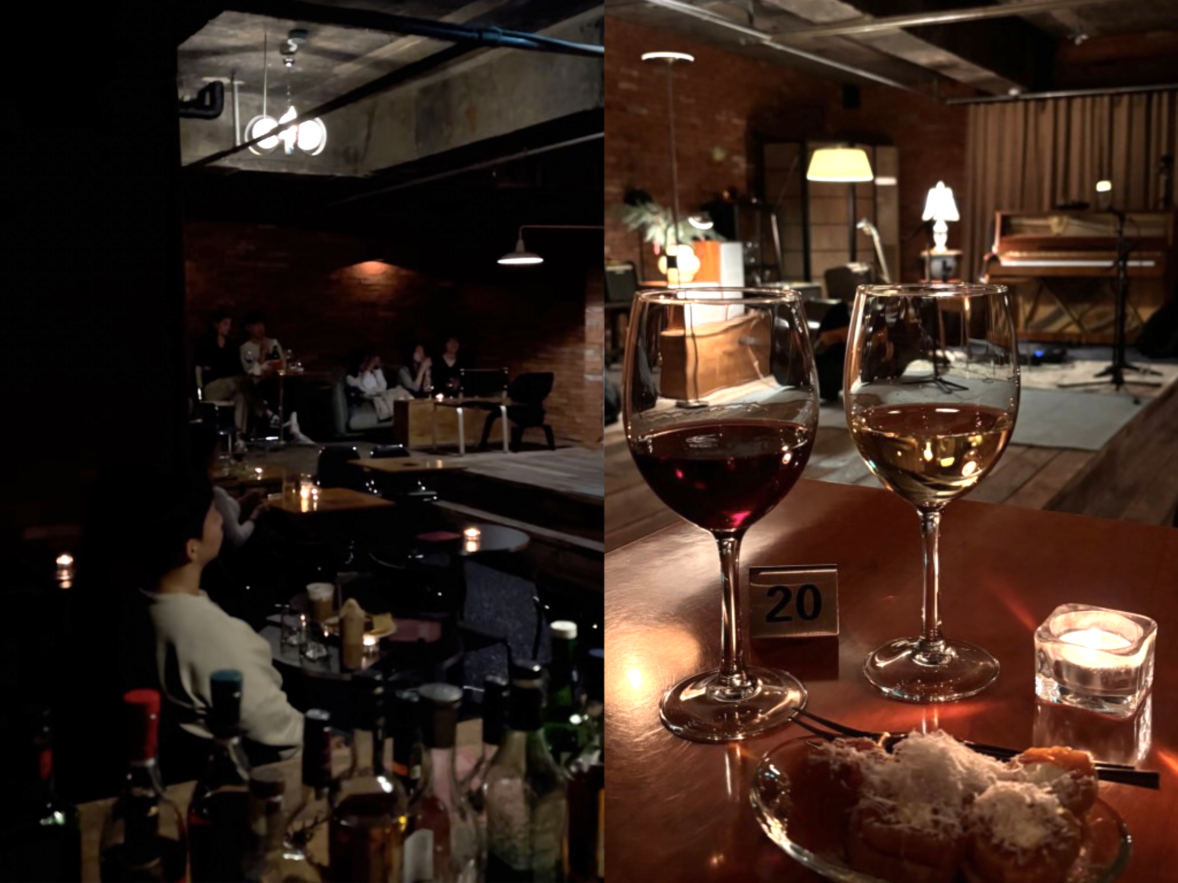 House of Brown ジャズバー、カクテルと暖かな照明