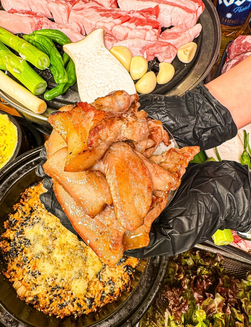 楊坪塩屋の済州豚と慶南背肉のグリル