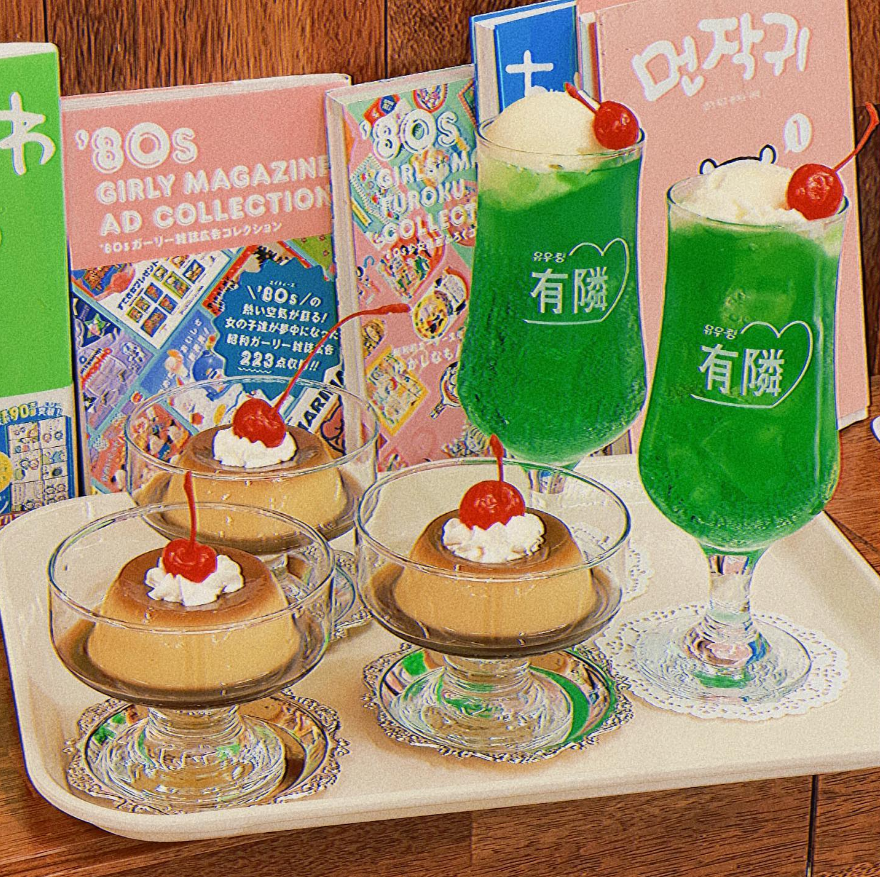 You-uring地下室咖啡馆，百汇甜品，自制布丁与可爱饰品