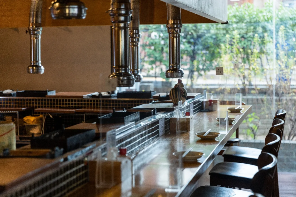 Robata Tanyo Apgujeong table grill with vegetables and seafood over charcoal