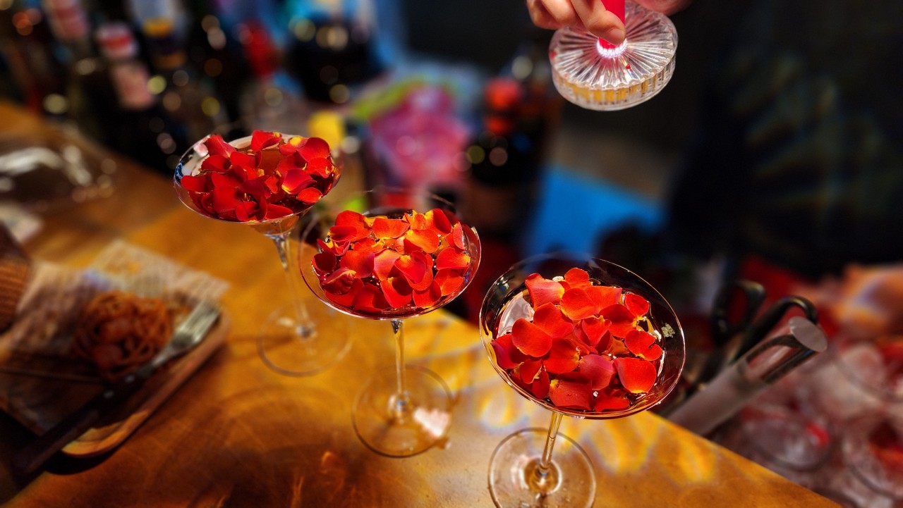 Sip D drawing bar with cocktails, late-night creative space