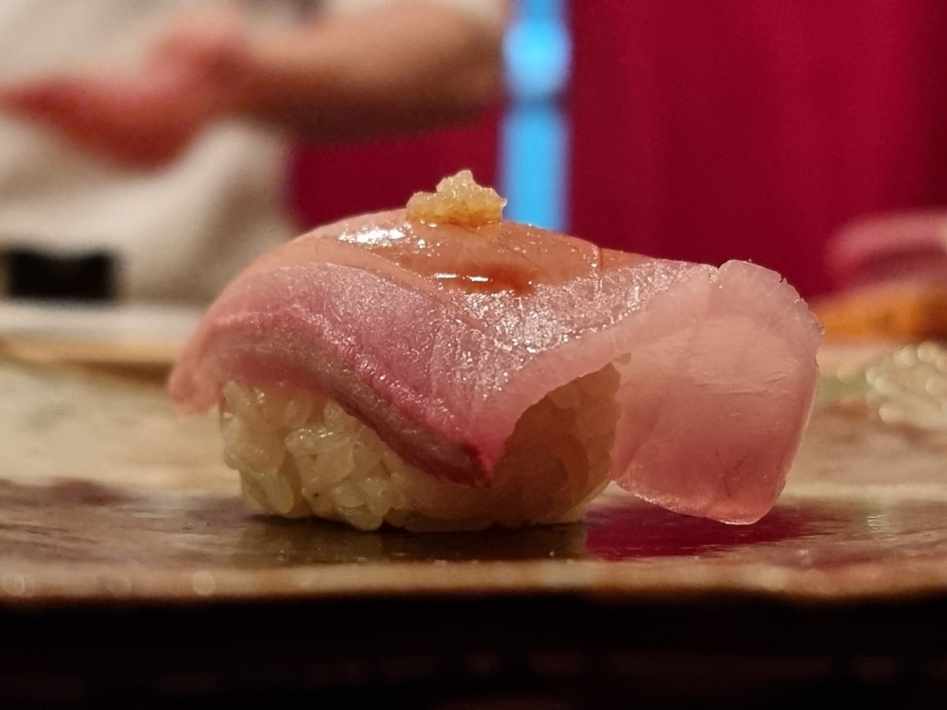 Sushi Shimizu omakase counter near Dosan Park with wine