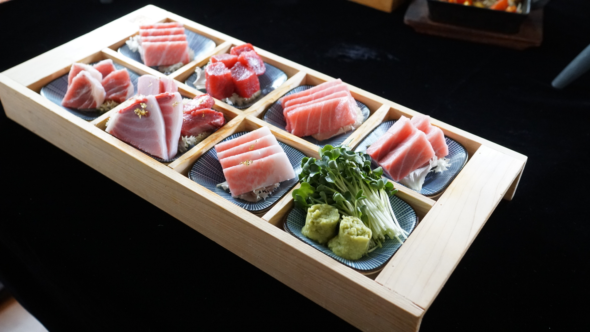 Gold Tuna Sinsa 15-course omakase with assorted tuna cuts